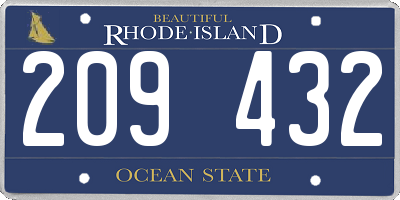 RI license plate 209432