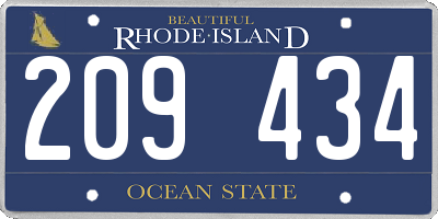 RI license plate 209434