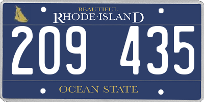 RI license plate 209435