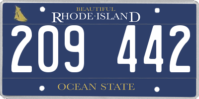 RI license plate 209442