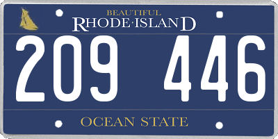 RI license plate 209446