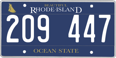 RI license plate 209447