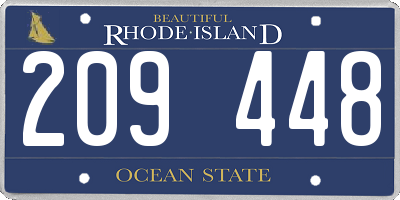 RI license plate 209448