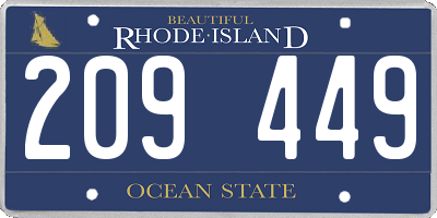 RI license plate 209449