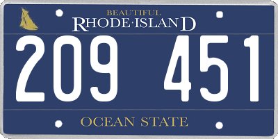 RI license plate 209451
