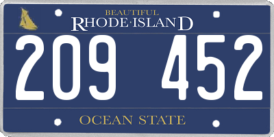 RI license plate 209452