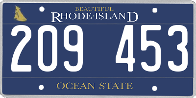 RI license plate 209453