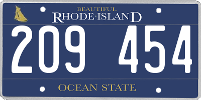RI license plate 209454