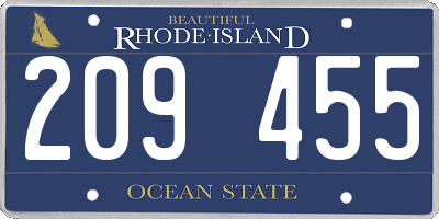 RI license plate 209455