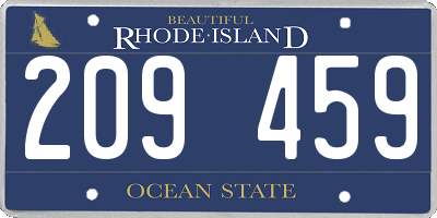 RI license plate 209459