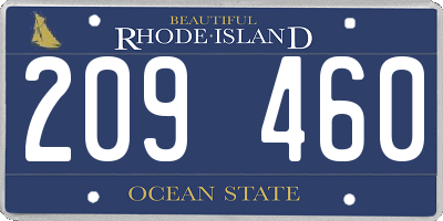 RI license plate 209460