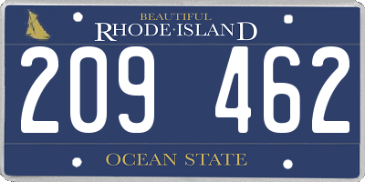 RI license plate 209462