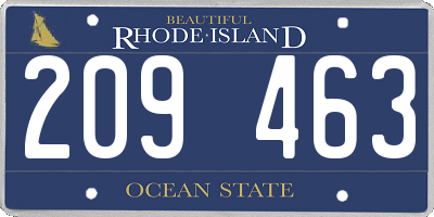 RI license plate 209463