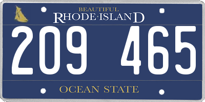 RI license plate 209465