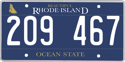 RI license plate 209467