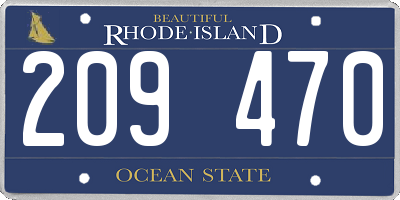 RI license plate 209470
