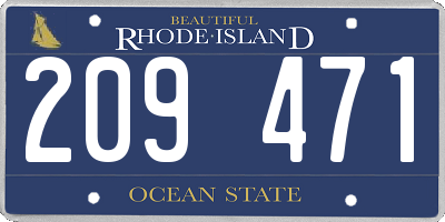 RI license plate 209471