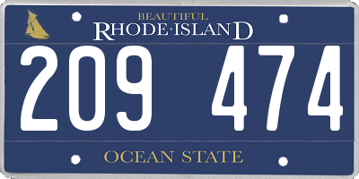 RI license plate 209474