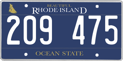 RI license plate 209475