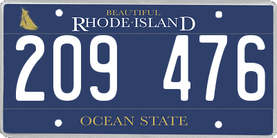 RI license plate 209476