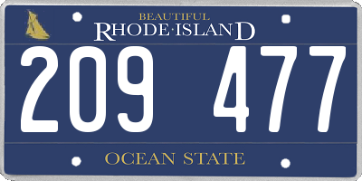 RI license plate 209477
