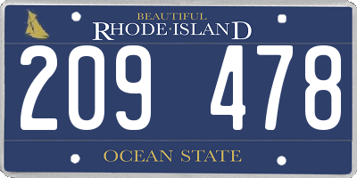 RI license plate 209478
