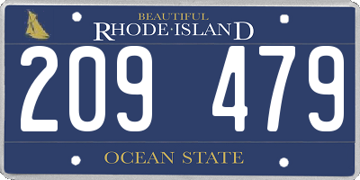 RI license plate 209479
