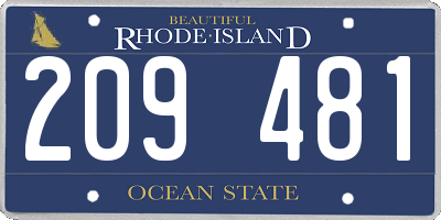 RI license plate 209481