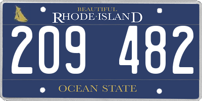 RI license plate 209482