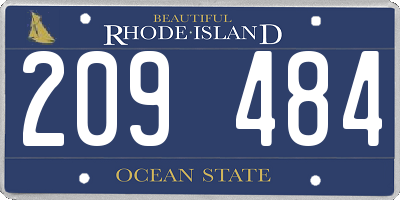 RI license plate 209484