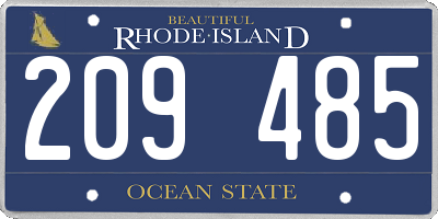RI license plate 209485