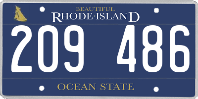 RI license plate 209486