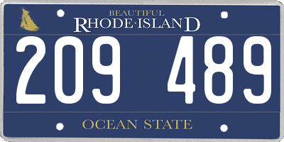 RI license plate 209489