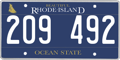 RI license plate 209492