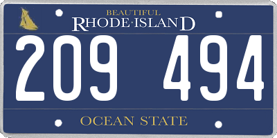 RI license plate 209494