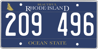 RI license plate 209496