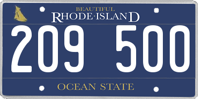 RI license plate 209500