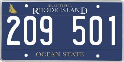 RI license plate 209501