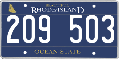 RI license plate 209503