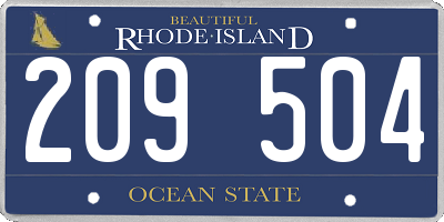 RI license plate 209504