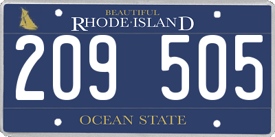 RI license plate 209505