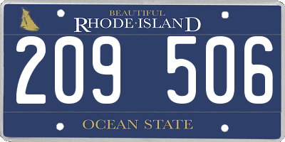 RI license plate 209506