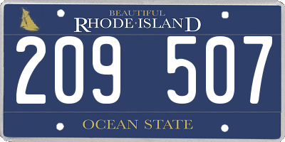 RI license plate 209507