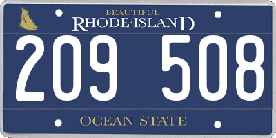 RI license plate 209508