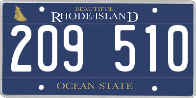 RI license plate 209510