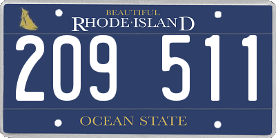 RI license plate 209511