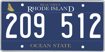 RI license plate 209512