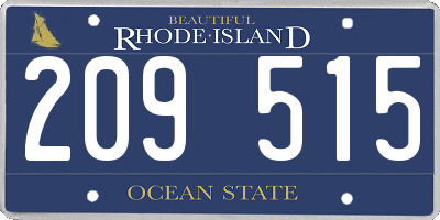 RI license plate 209515