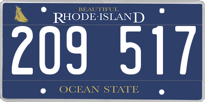 RI license plate 209517