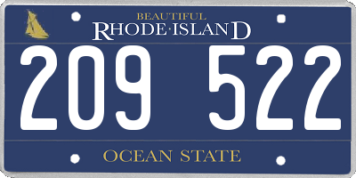 RI license plate 209522